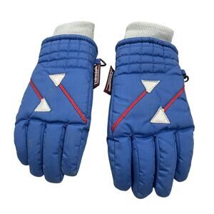 Vintage Retro 1980s Ski Gloves Whitewater Thinsulate Blue Red White Size L Kids?